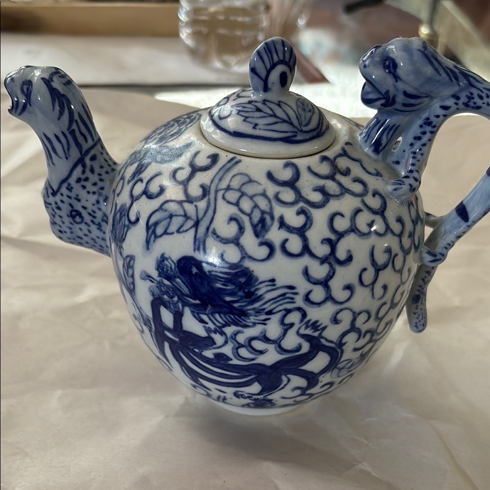 Blue and White Porcelain Teapot